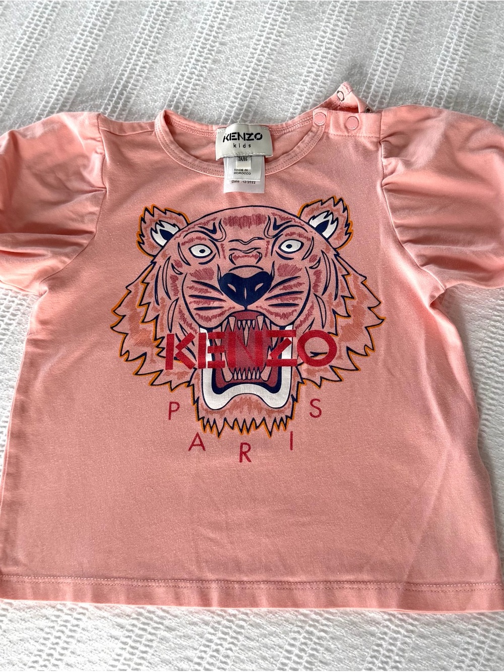 Kenzo Kids Light Pink Tiger Face Tee